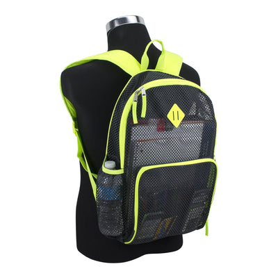 Eastsport Unisex Multi-Purpose Mesh Backpack with Front Pocket Black Green