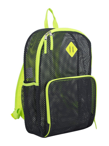 Eastsport Unisex Multi-Purpose Mesh Backpack with Front Pocket Black Green