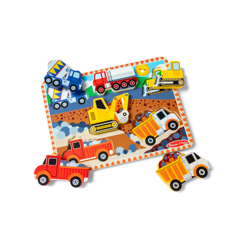 Melissa & Doug Construction Vehicles Wooden Puzzle