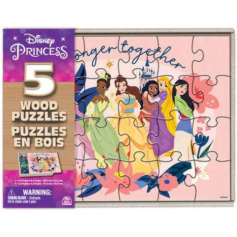 Disney Princess, 5 Wood Jigsaw Puzzle Bundle