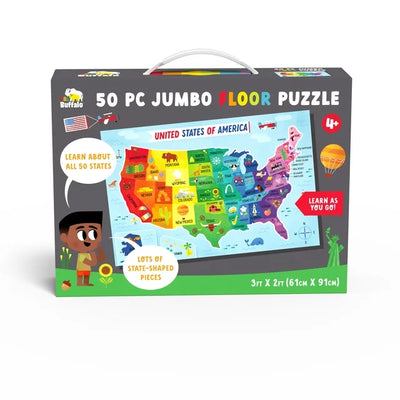 Little Buffalo, Map of the USA Floor Jigsaw Puzzle