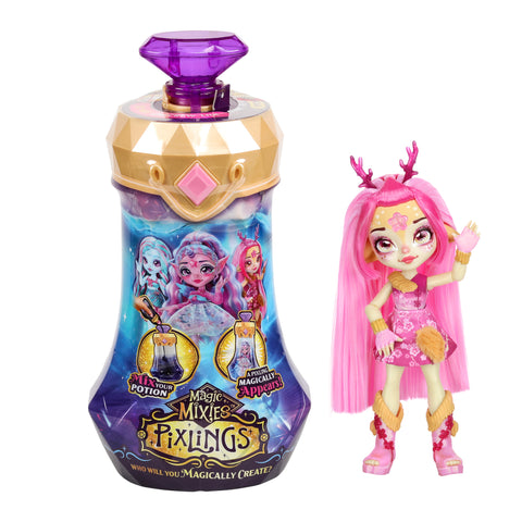 Moose Toys Magic Mixies Pixlings Faye the Fairy Pixling 6.5 inch Doll Inside a Potion Bottle