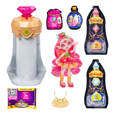 Moose Toys Magic Mixies Pixlings Faye the Fairy Pixling 6.5 inch Doll Inside a Potion Bottle