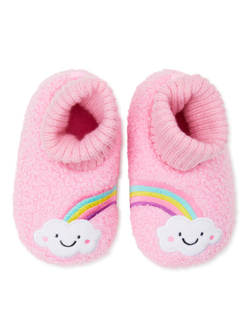 Wonder Nation Baby Girls Rainbow Bootie Slippers