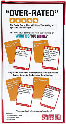 Over-Rated Adult Party Card Game of Ridiculous Reviews by What Do You Meme?