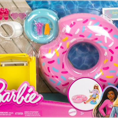 Barbie Accessories, Doll House Furniture and Decor, Pool Day Story Starter Pieces with Donut Floatie